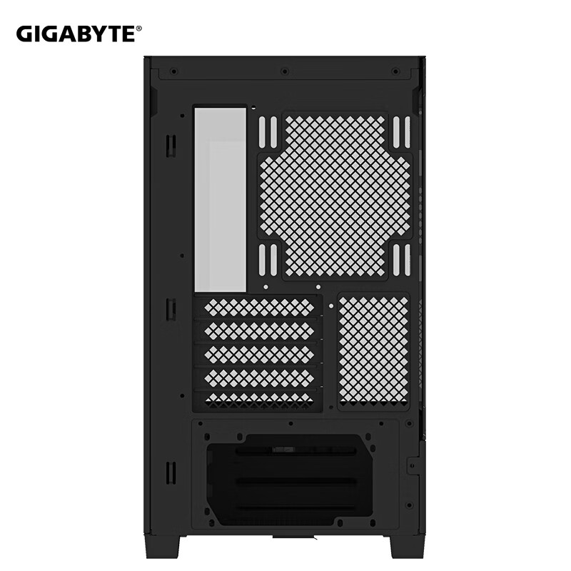 Quasi-new product GIGABYTE C201G panoramic upper and lower compartment chassis, blackened tempered glass side transparent, compatible with top 360/side 240 water cooling, quick-release dust filter, black M-ATX