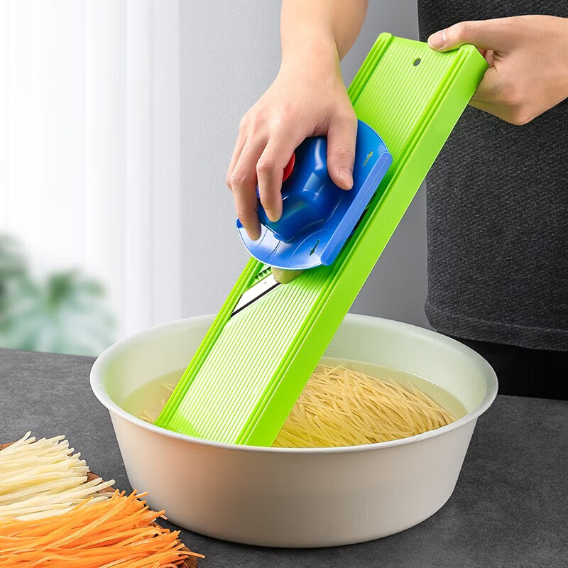 LOCKZI shredder household multifunctional slicing and cutting tool potato shred grater cabbage grating artifact cutting board small (shredded + sliced) hand protector