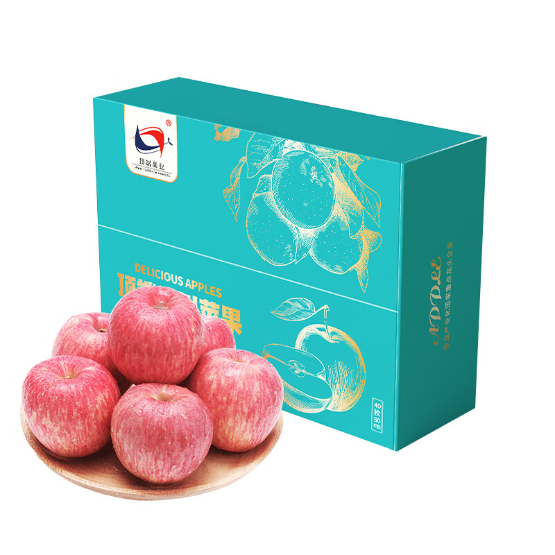 Luochuan apple Shaanxi Yan'an Red Fuji seasonal apple fruit gift box gift 40 pieces 80mm fruit diameter about 9.5kg 40 pieces 80