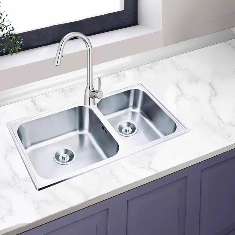 Moen kitchen sink 304 stainless steel double sink kitchen sink dish basin 28106/28116 800 stainless steel double sink + KF09352 stainless steel pull-out dragon