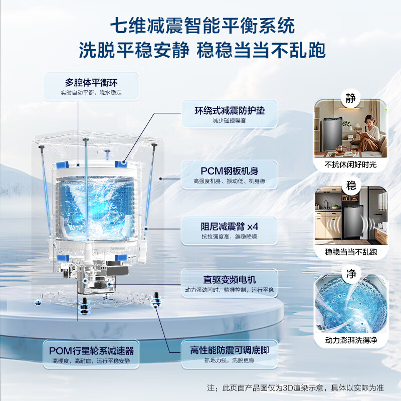 Haier fully automatic pulsator washing machine 12KG large capacity glass lid household appliances national subsidies trade-in JD.com self-operated XQB120-BZ20D1