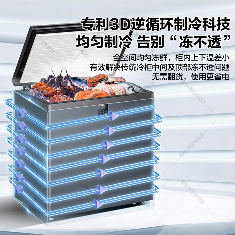 Haier New Home Freezer Low Temperature Mini Freezer Freezer Refrigerator Freezer Switch Cryogenic Quick Freeze Subzero Small Freezer BC/BD-200GHEPS9 Gray 200L