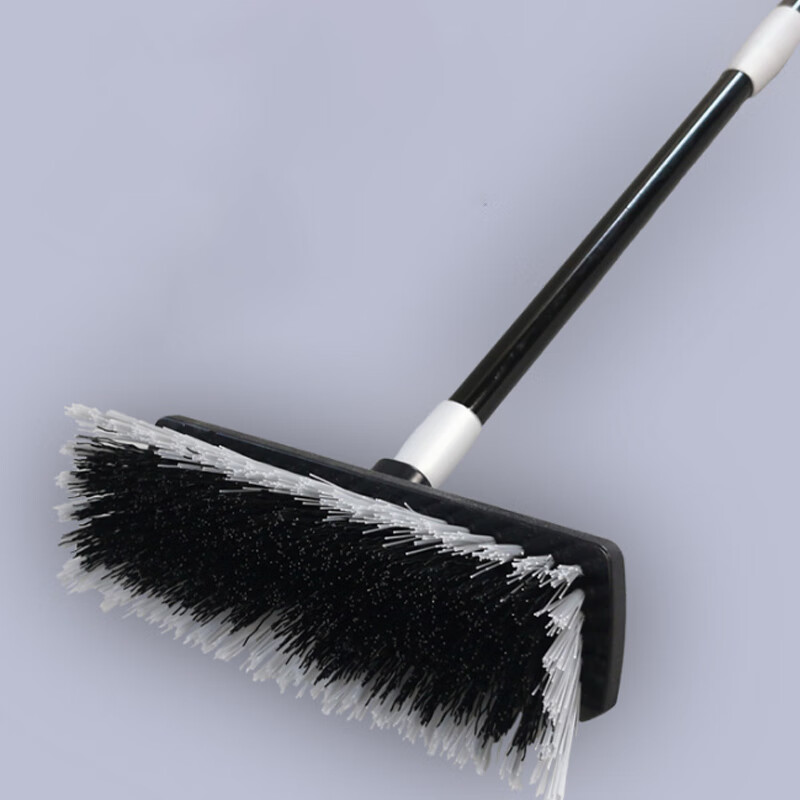 Deqi hard bristle floor brush, tile scrubbing brush, bathroom brush, long handle retractable floor brush cleaning tool, 26cm floor scrubbing brush