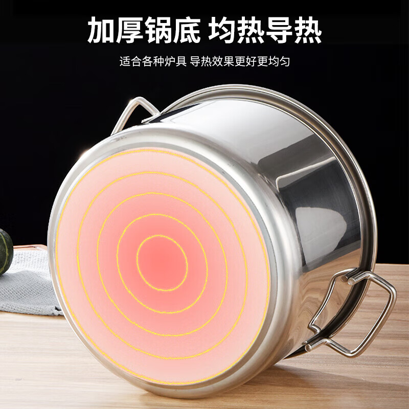 Edo stainless steel bucket with lid commercial soup bucket thickened large capacity soup pot brine bucket diameter 20 height 20cm 5 liters
