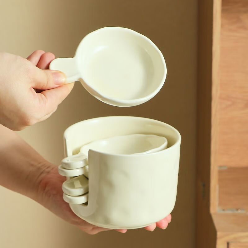 LZJV cream flavor dish with storage set can hold chopsticks, thickened high temperature resistant ceramic sauce dish, creative dipping sauce dish, high temperature fired cream yellow - 4 pieces