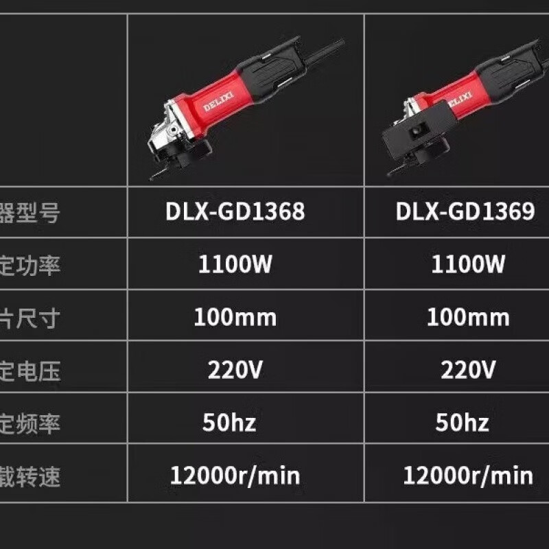 DELIXI ELECTRIC angle grinder cutting machine household high-power 1100W hand grinder polisher grinder grinder power tool slotted angle grinder luxury 30-piece set