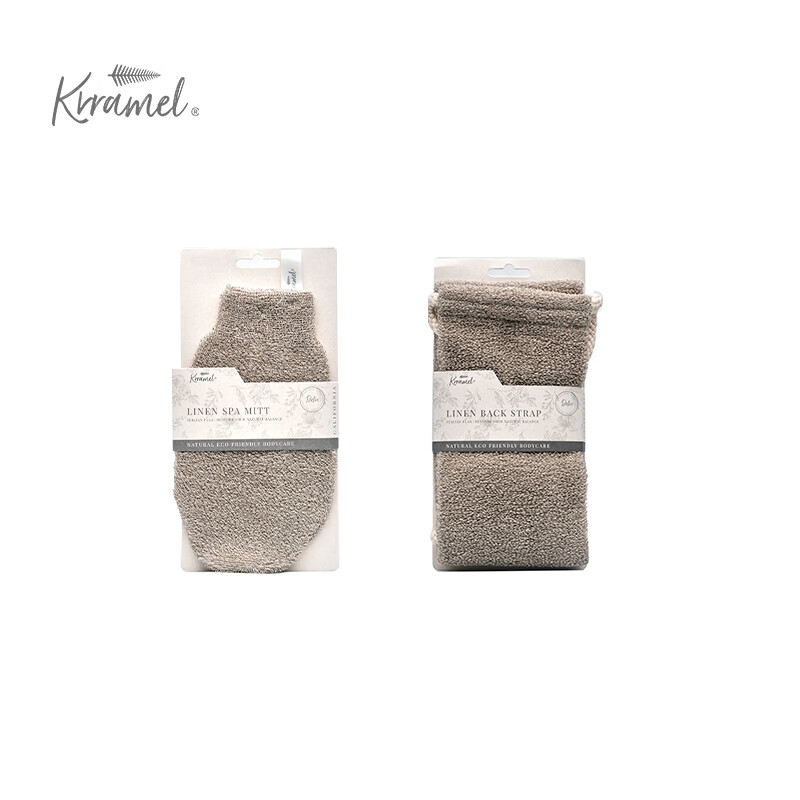 KRRAMEL bath towel student dormitory pure natural linen bath towel bath gloves female bath artifact SPA gloves gray