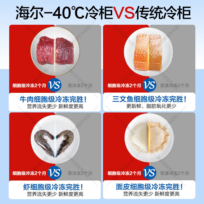 Haier New Home Freezer Low Temperature Mini Freezer Freezer Refrigerator Freezer Switch Cryogenic Quick Freeze Subzero Small Freezer BC/BD-200GHEPS9 Gray 200L