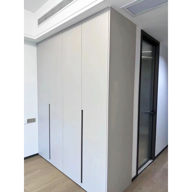 Xingfeng wardrobe door is customized, only the door is made, not the cabinet, European pine board handle-free, skin-feeling, high-gloss cabinet door, custom pet door panel, osb cabinet, PET European pine board, pur edge sealing/EO grade (shopkeeper)