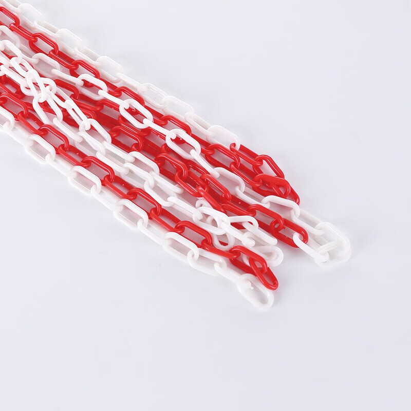 Dingtongtong plastic warning chain red and white plastic chain road cone chain isolation chain yellow and black chain 3 meters (red and white)
