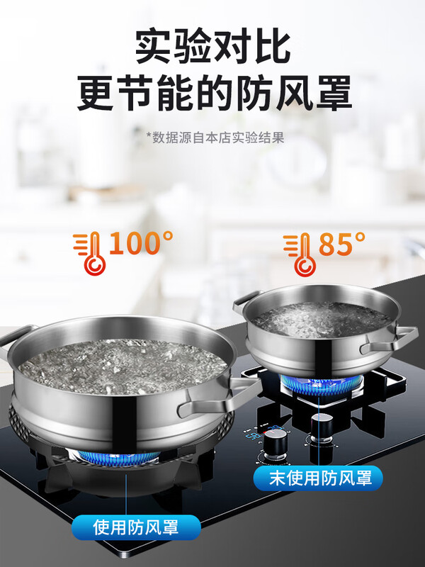 Steel shield imported from Germany, high-quality gas stove fire windproof cover, household gas stove energy-saving ring, universal anti-slip rack, 5-claw universal + milk pot holder (2 pieces)