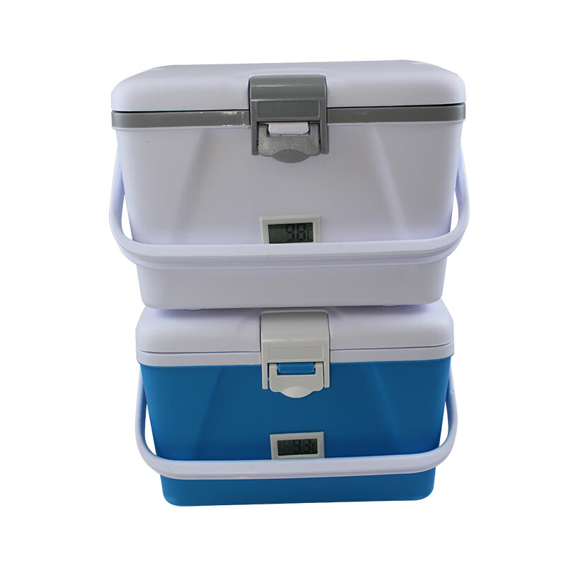 Insulated box mini refrigerator medical transport 2.6L breast milk low temperature preservation 2-8 biological preparations transfer box 2.6L white with temperature display + 3 ice bags 1 ice row