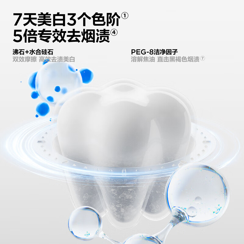 Zeolite Teeth Cleansing and Whitening Toothpaste, Deep Guide Double Whitening, Remove Yellowing, Remove Smoke Stains, Bad Breath, Freshen Breath 240g