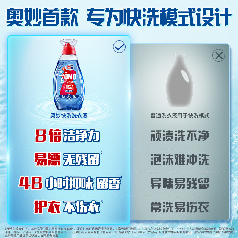 OMO (OMO) Wu Lei Haowu 15-minute quick cleansing and long-lasting fragrance and deodorizing 7.6 pounds of school uniform quick-wash laundry detergent