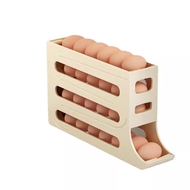 MUYA rolling egg storage box refrigerator household egg rack automatic slide-type egg storage box