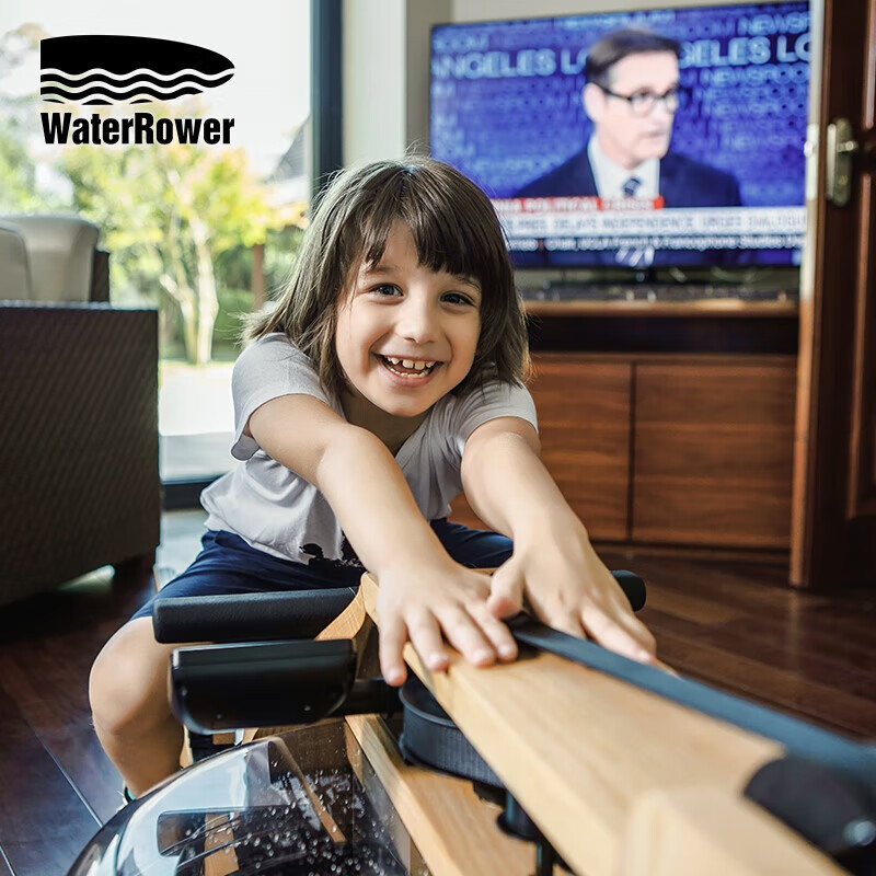 WaterRower (WaterRower) imported from the United States, home indoor smart water resistance rowing machine, double-track solid wood fitness equipment, oak model, track with engraved LOGO, Jingzhi model