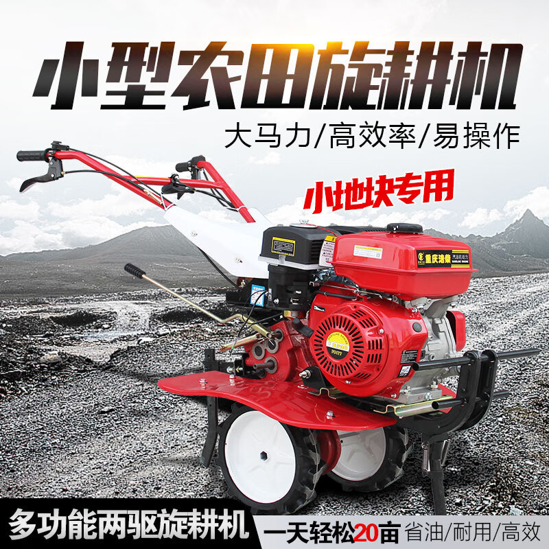 ZF agricultural mini-tiller two-wheel drive diesel rotary tiller weeding, ditching, ridge filling, orchard greenhouse small plot deep tillage machine optional electric start + battery