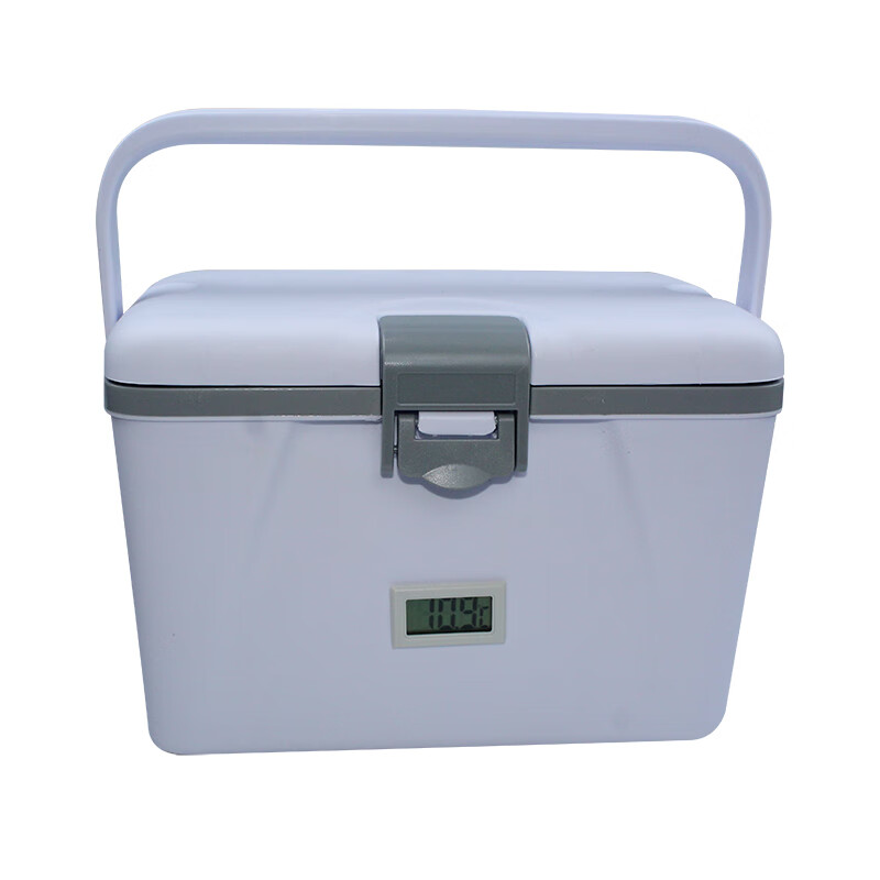 Insulated box mini refrigerator medical transport 2.6L breast milk low temperature preservation 2-8 biological preparations transfer box 2.6L white with temperature display + 3 ice bags 1 ice row