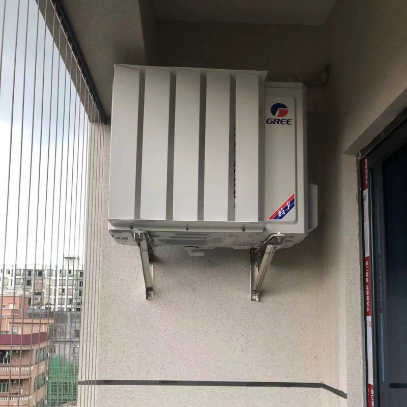 Suitable for household air conditioner outdoor unit bracket windshield change wind direction to prevent direct blowing and heat dissipation, wind deflector louver white fixed white 45*45 upgraded model 75 degrees galvanized plate paint
