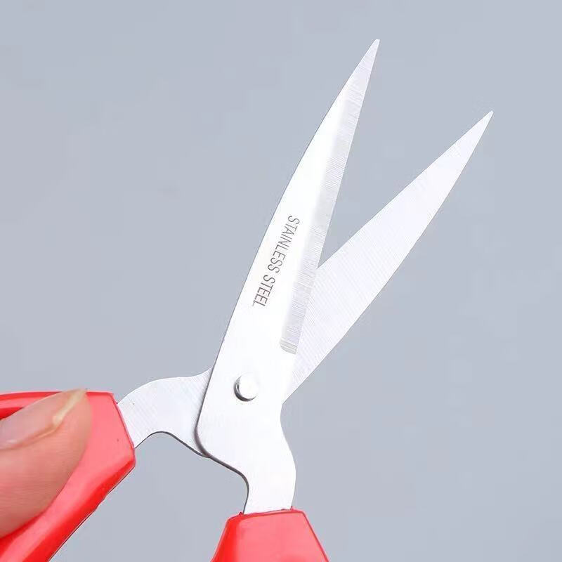 Vinoa scissors household stainless steel household wedding scissors powerful scissors office scissors stationery scissors household small scissors red small size 15cm (1 pair)