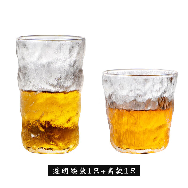 SMVP glacier cup pattern glass cup high-looking water cup women's juice drink cup ins wind tree pattern coffee cup beer transparent short style 1 piece + tall style 0 points 1ml 1 piece