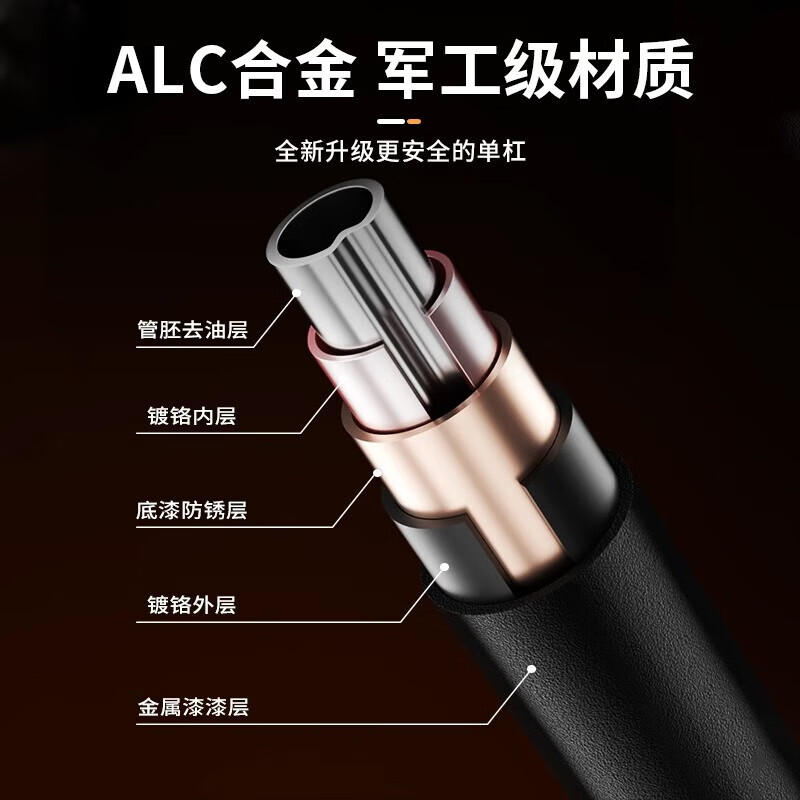 REXL German horizontal bar indoor home pull-up device without punching door wall horizontal bar hanging lever 98CM-126CM installation eighth generation self-locking