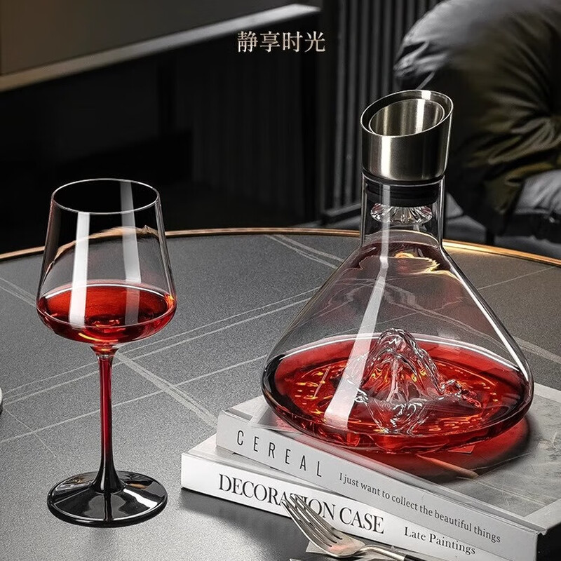MARTIGUES high-end red tie red wine glass set household light luxury high-value crystal goblet black tie cloud style 2 pieces