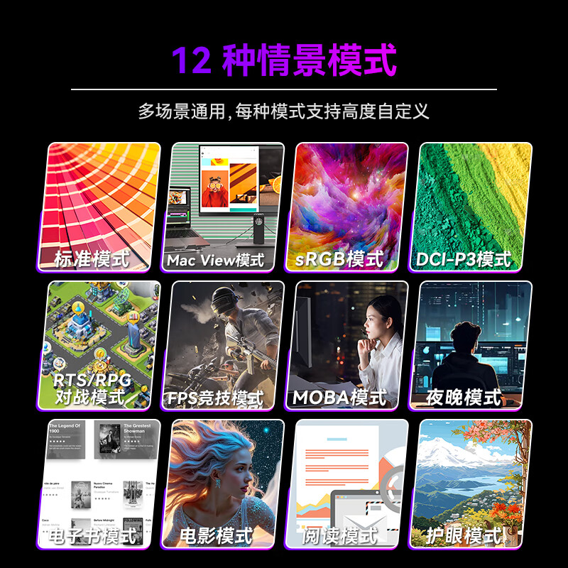 99% new United Innovation 27-inch 4K ultra-clear 144Hz dual-mode 288Hz IPS screen HDR400 hardware low blue light eye protection rotating lifting bracket e-sports game computer monitor 27D1V