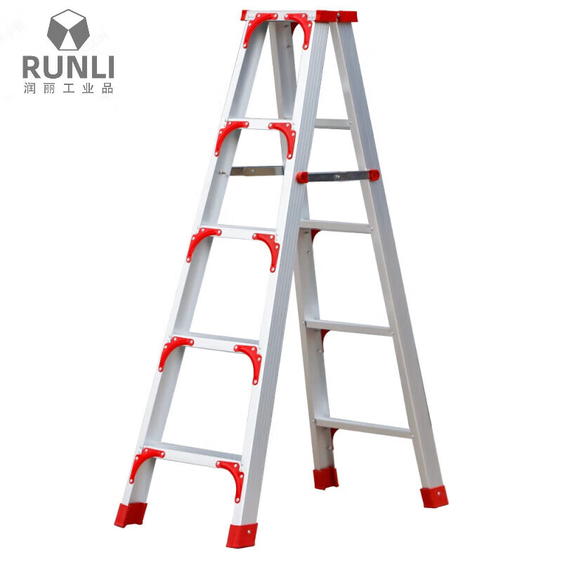 Ladder folding telescopic aluminum alloy herringbone ladder engineering ladder multi-functional telescopic stair ladder AA reinforced reinforced version - 3.0 meters thick