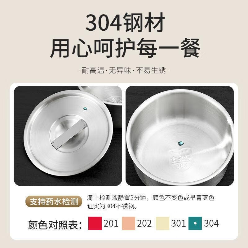 Enshou water steamed egg bowl 304 stainless steel high temperature resistant water-proof stew pot steamed cake steamed egg custard special bowl steamed rice small bowl height 6CM diameter 11CM with lid 650ml