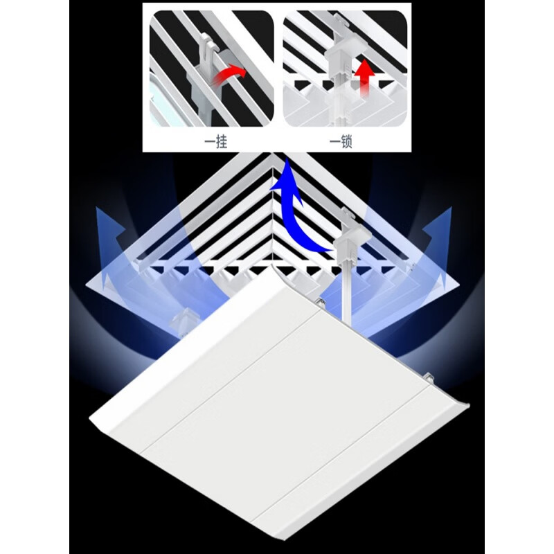 Suitable for Midea square ceiling machine central air conditioning outlet windshield windshield plate air duct machine anti-straight blow guide chain clause plastic steel 45*45 universal 0x0x0cm