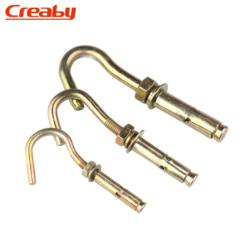 Creaby galvanized universal expansion hook pull-out ceiling hook 304 ceiling fan hook light hook expansion screw hook color zinc M8 2 pieces punch 10mm