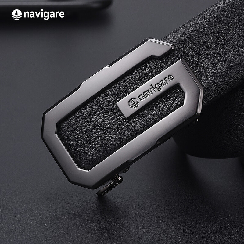 Navigare Italian small sailing belt men's automatic buckle belt cowhide inner buckle trouser belt birthday gift for boyfriend and husband
