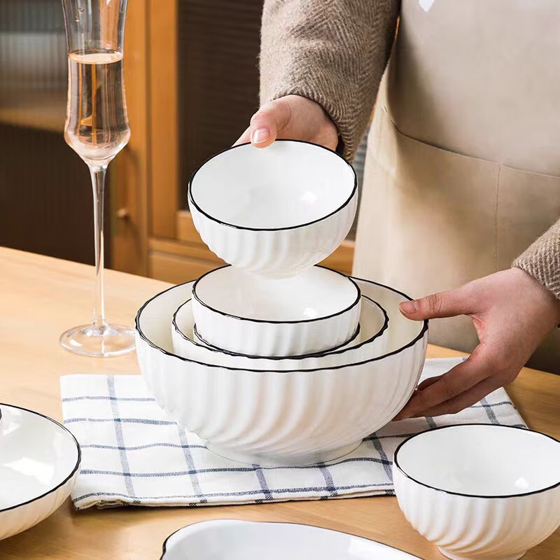 Chuanqi noodle bowl 6 inches 4 pieces large soup bowl ramen bowl household ceramic tableware Xuanyue