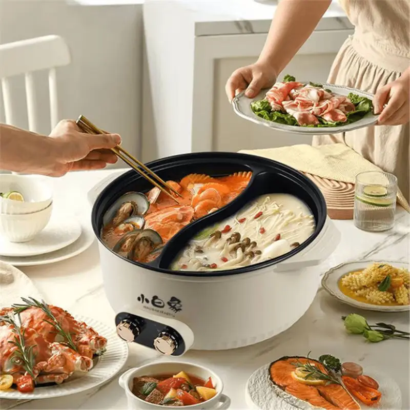 Xiaobaixiang 7L Large Capacity High Power Yuanyang Pot Household Electric Hot Pot Dual Temperature Control Multi-Function Large Capacity Dual Temperature Control Yuanyang Large Capacity Dual Temperature Control Yuanyang 32cm Standard