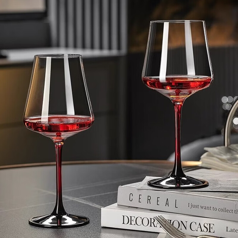 MARTIGUES high-end red tie red wine glass set household light luxury high-value crystal goblet black tie cloud style 2 pieces