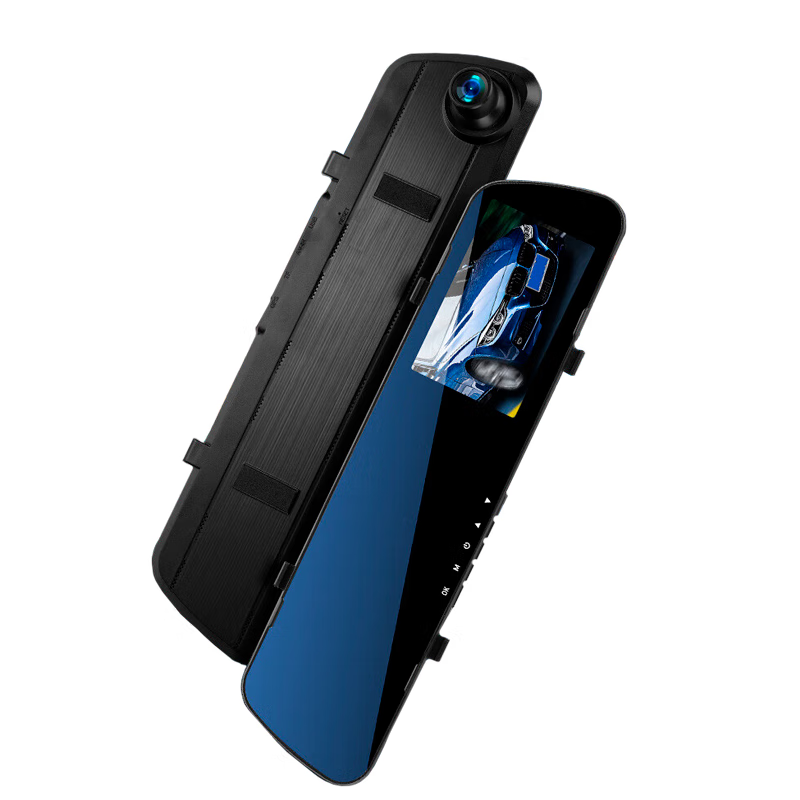 Mengxuan driving recorder HD panoramic 360-degree reversing image front and rear dual recording streaming rearview mirror parking monitoring front recording parking monitoring 4.5-inch window screen + 64G anti-collision starlight night vision truck wire-free installation camera