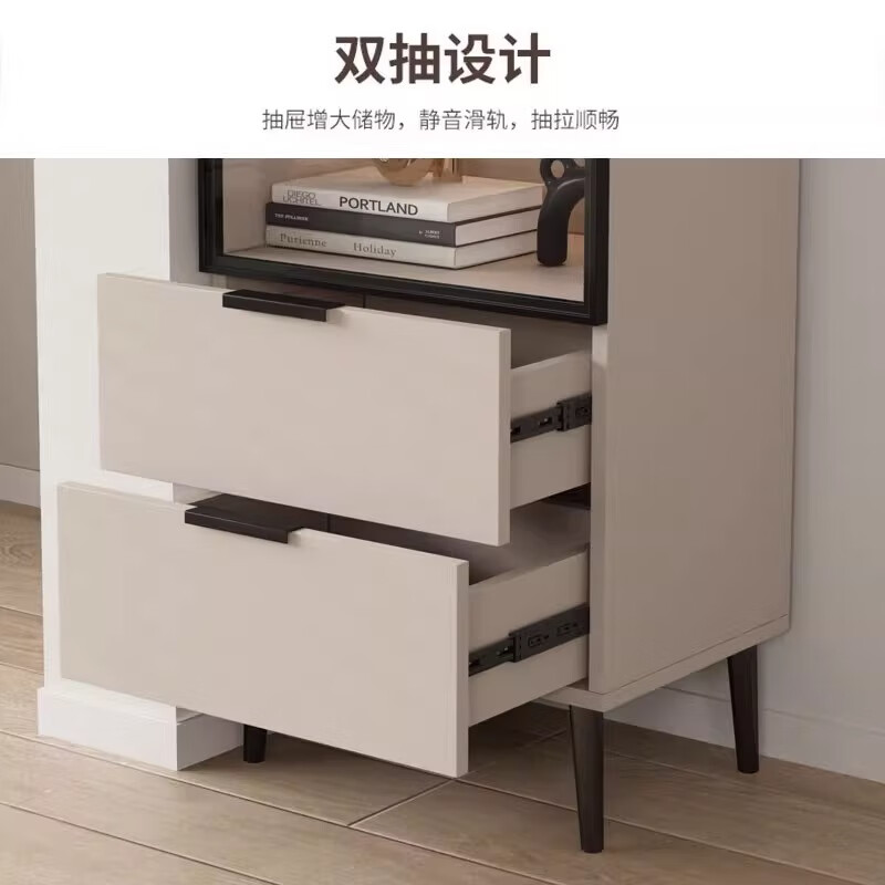 Chentan Home solid wood corner cabinet corner cabinet living room floor-standing corner cabinet storage cabinet small apartment bookcase storage cabinet storage rack solid wood ecological board iceberg white 150*35*50