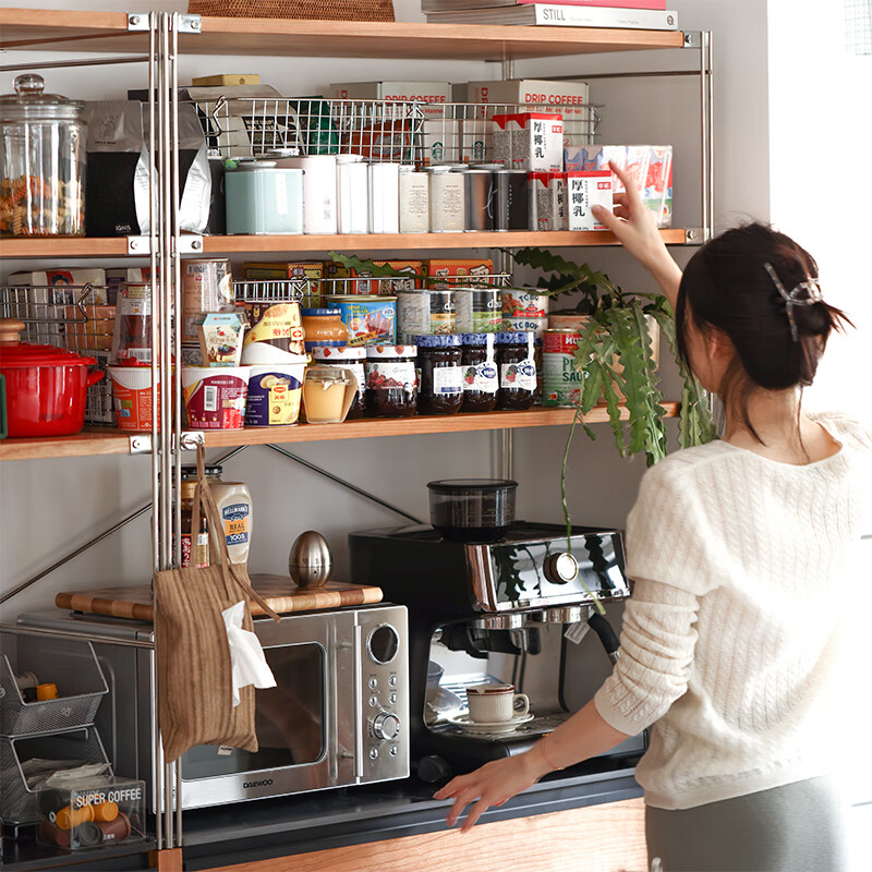 Fu Sheng Ji Fu Sheng Ji/sideboard wall-mounted solid wood stainless steel cabinet living room wine cabinet multi-functional storage cabinet extremely narrow 60cm storage cabinet/obsidian black