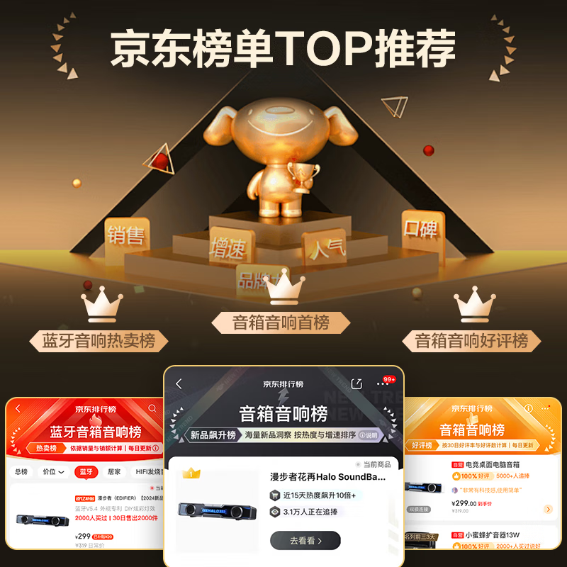 Edifier (EDIFIER) Halo SoundBar Desktop Bluetooth Speaker High-Fidelity Computer Game Speaker RGB Lighting White Dawn New Year Gift