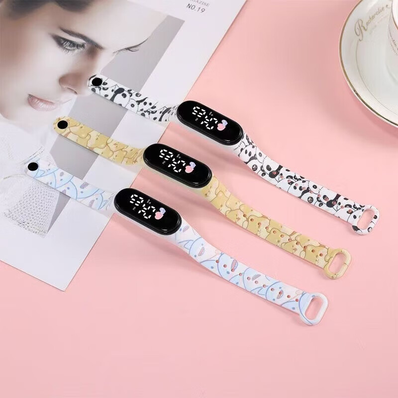 Elementary school students' watches only tell time, forest girls, middle and high school girls, good-looking children's electronic sports bracelets for boys and girls, pastel white flowers