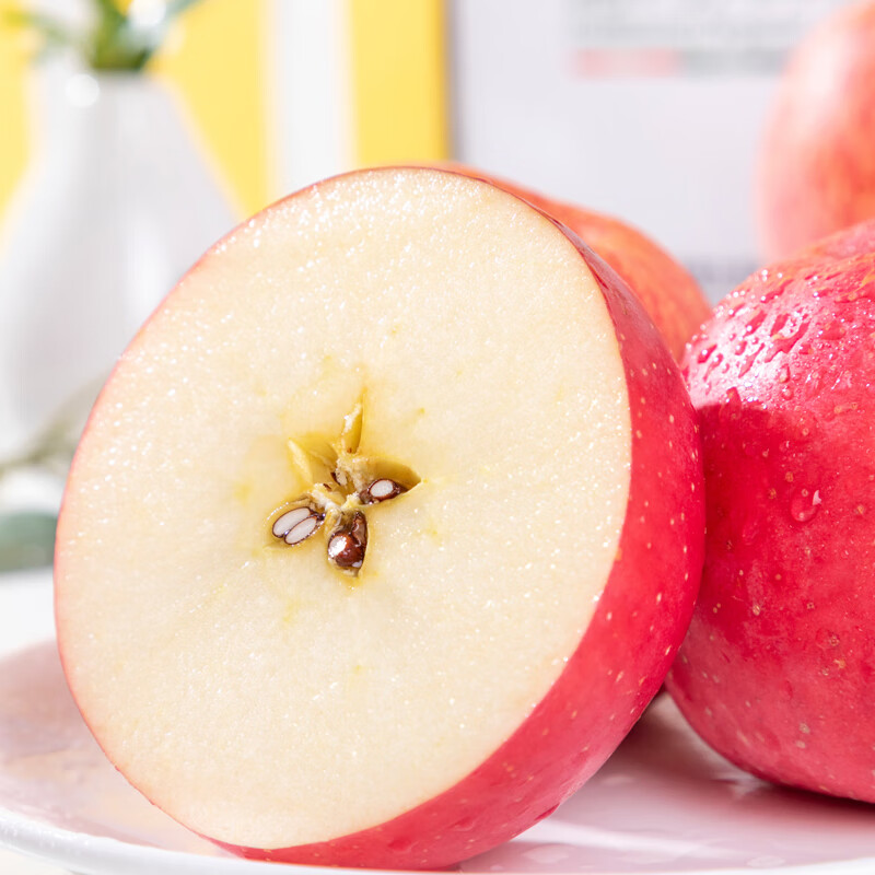 Zhu's Orange Organic Plateau Apple Red Fuji Fresh Fruit High-end Seasonal Apple Whole Box Fresh Gift Box Gift Box 24 Large Fruits for the Family, About 13 Jin in a Box