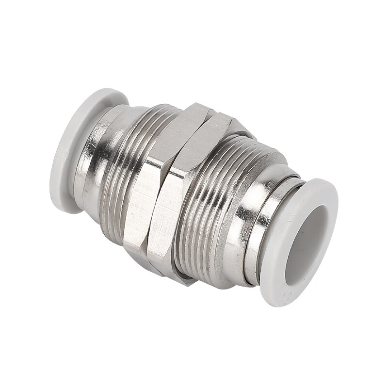 EXSN pneumatic quick connector PM partition straight through trachea quick plug threaded plate connector black and white PM-4/6/8/10/12 white PM-6