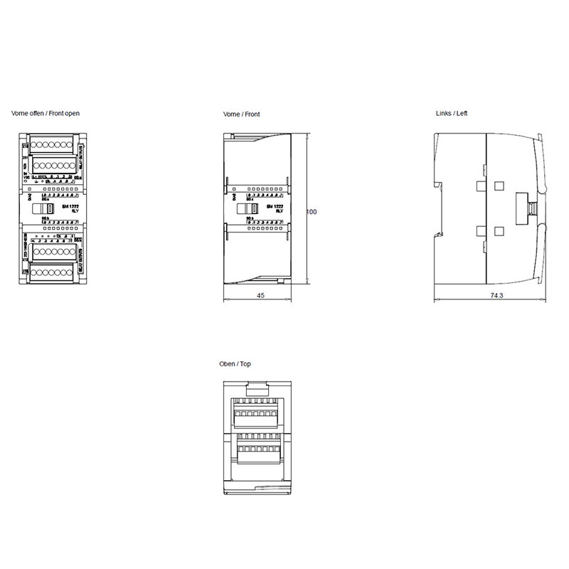 Siemens 6ES7222-1HH32-0XB0 PLC module controller SIMATIC S7-1200, digital output SM 1222