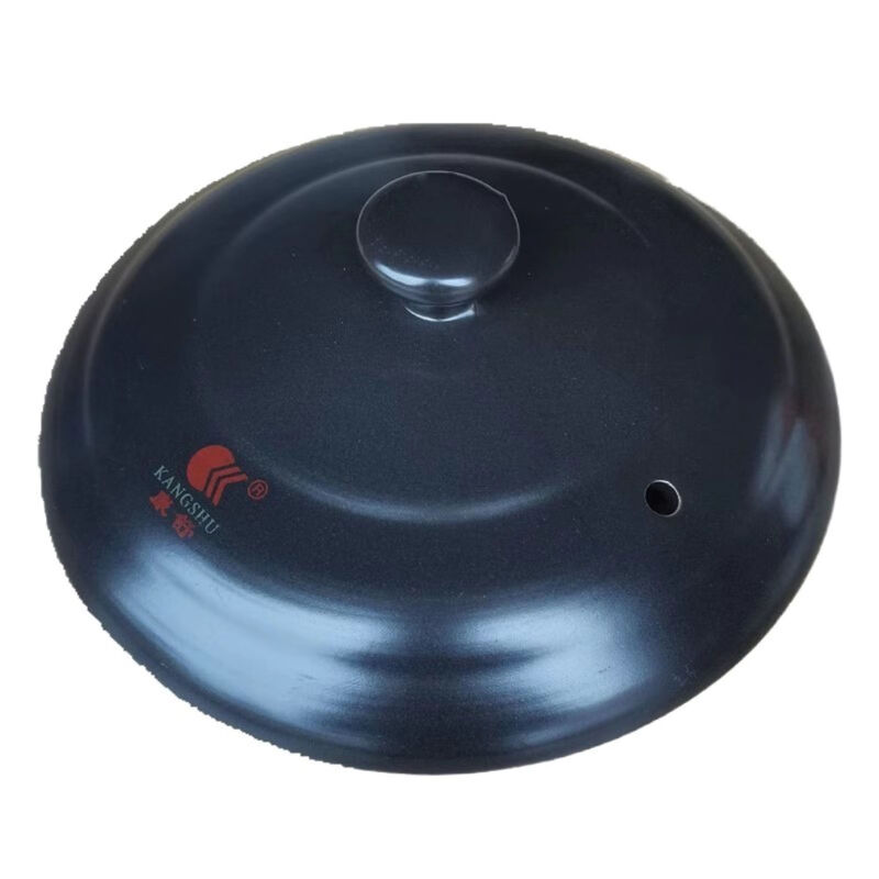 Casserole lid with lid Casserole lid single lid stew pot casserole lid medicine jar Chinese medicine pot separate ceramic casserole lid sold separately Black no-slot lid diameter 22CM 22cm