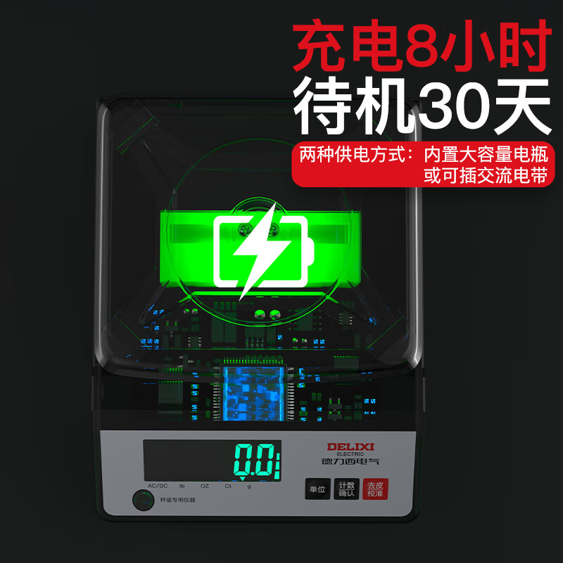 DELIXI ELECTRIC electronic balance scale laboratory high-precision gram scale precision gold jewelry scale milligram scale disc 600g/0.01g