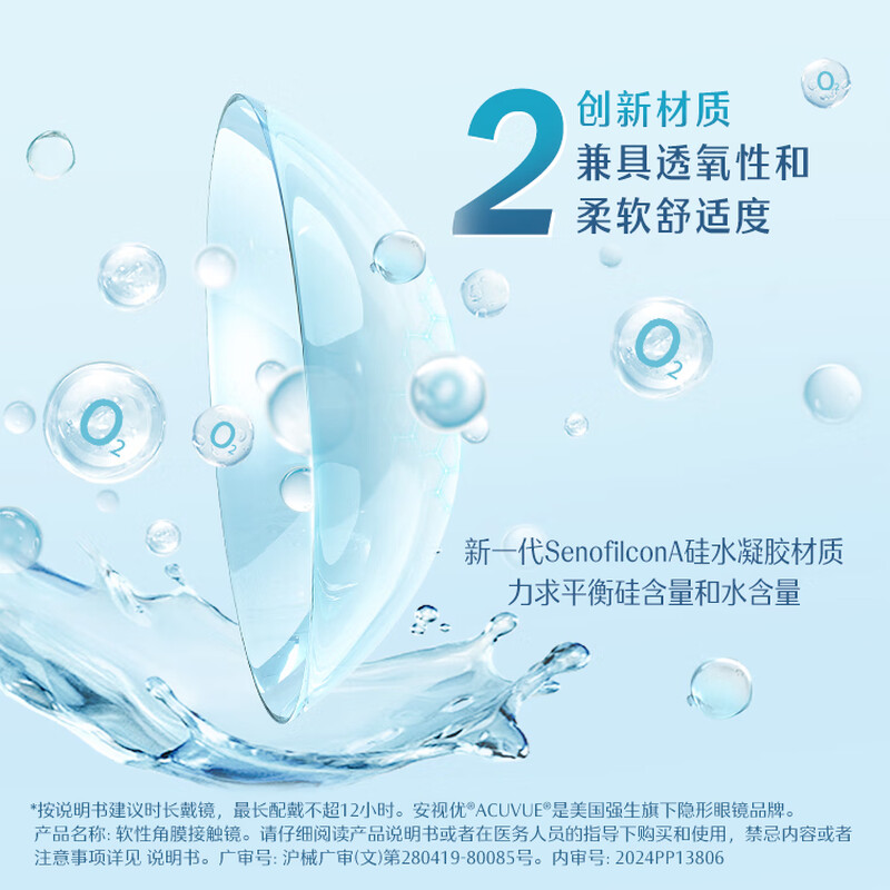 Johnson & Johnson Daily Disposable European Comfort Contact Lenses Imported Silicone Hydrogel Medical Moisturizing High Oxygen Permeability 5 Pieces 475 Degrees