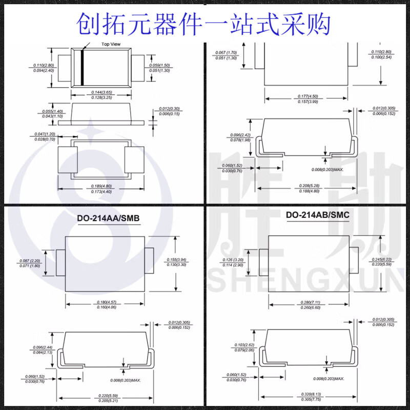 SMD Schottky diode SS54SS54F (1N5824) 5A/40V SMA/SMAF/SMB/SMC SS54 SMD SMA (50 pcs)