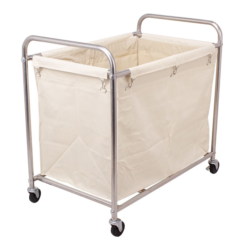Linen Cart Hotel Guest Room Service Cart Stainless Steel Cart Laundry Room Dry Cleaning Shop Storage Recycling Car Thickened Disassembly Conical Coffee Linen Cart