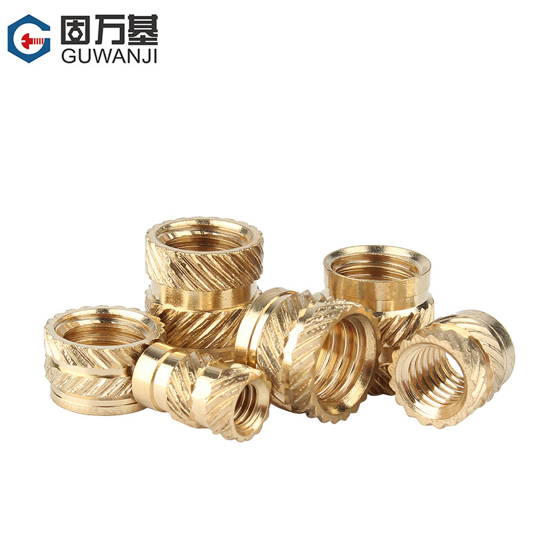 Guwanji injection molded hot-melt copper nut M2M3 through hole knurled nut soil eight-character embedded copper insert copper flower mother national standard M4x5x6 20 pieces